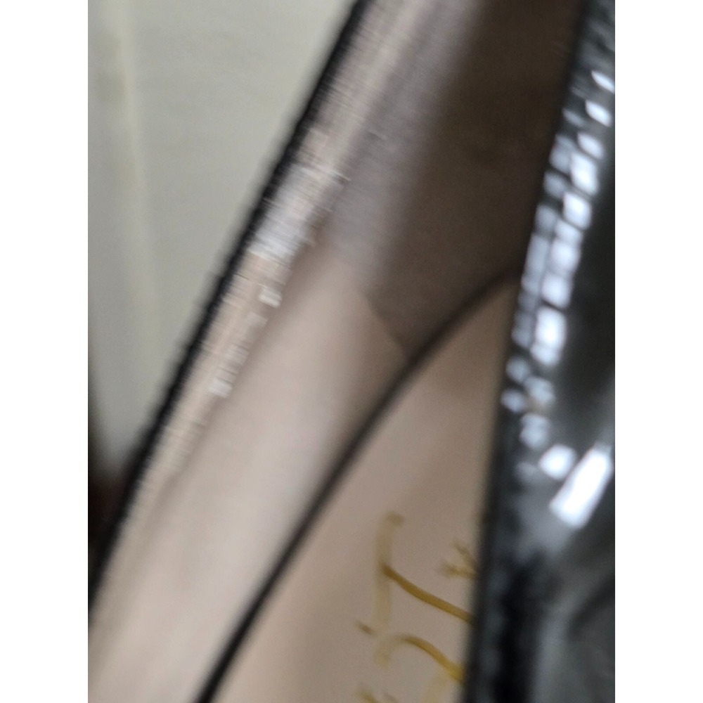 Ivanka Trump Black Leather Peep Toe Heels Bow Detail 4-Inch Stiletto Heel Women' - Picture 9 of 13